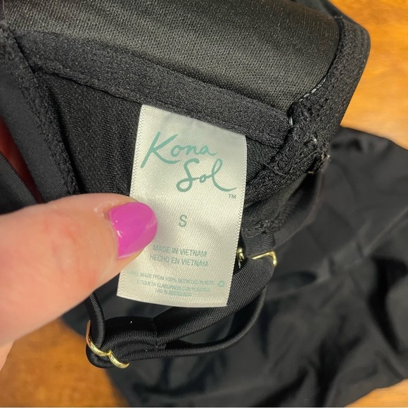 Kona Sol Elegant Black Swimsuit size small - Picture 5 of 5